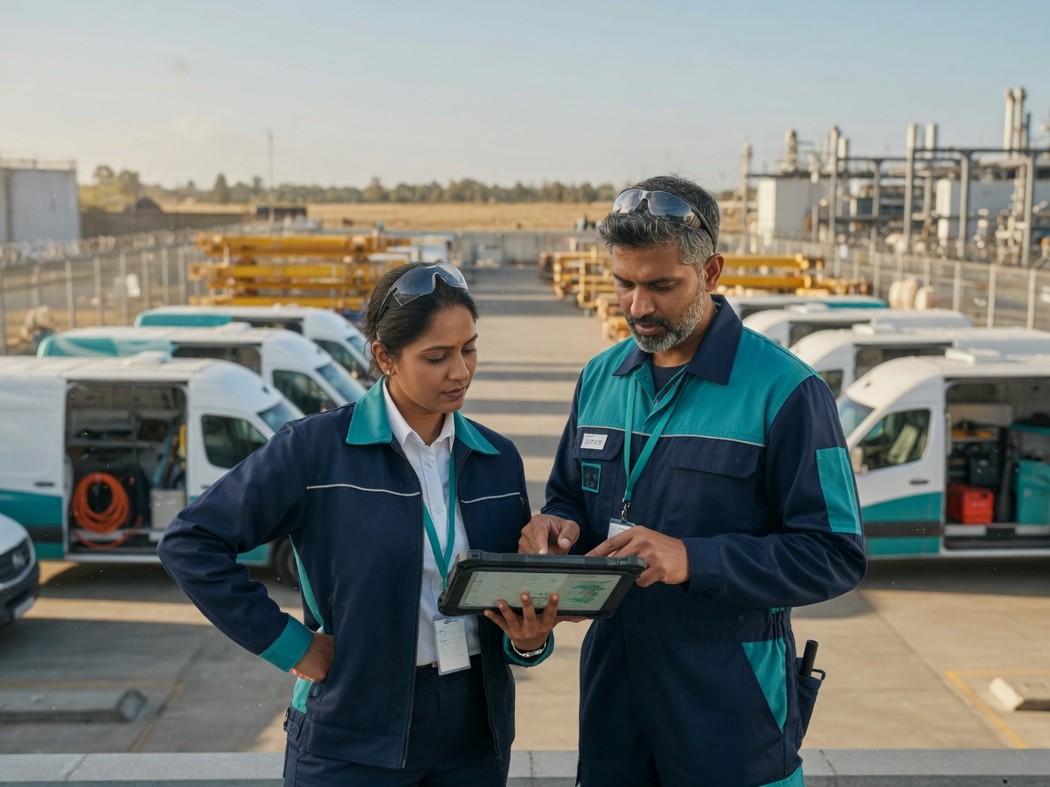 NaviaDesk field team coordinating technical project work
